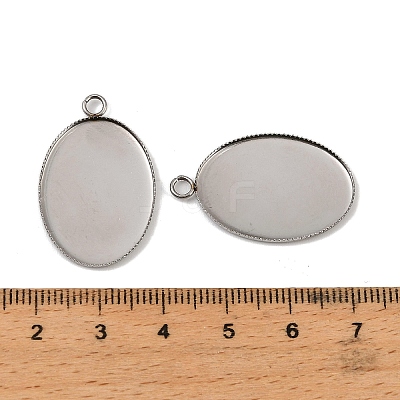 304 Stainless Steel Pendant Cabochon Settings STAS-NH0002-01A-P-1