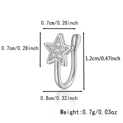 S925 Silver Flower Butterfly Rabbit Star Nose Clip Fashion Jewelry MA2524-4-1