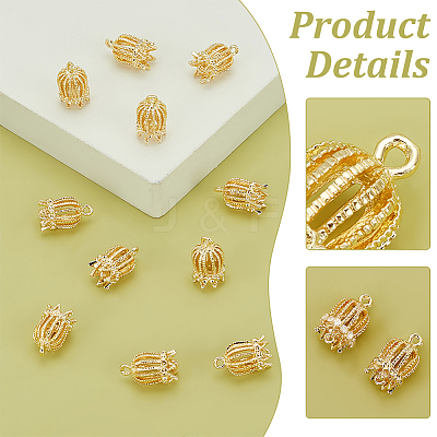 12Pcs Brass Connector Rhinestone Settings KK-PH0010-47-1