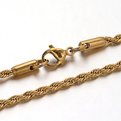 304 Stainless Steel Rope Chain Necklaces NJEW-I065-20C-1