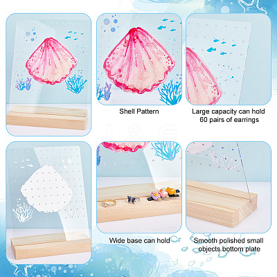 Transparent Acrylic Earring Displays NDIS-WH0015-01C-1