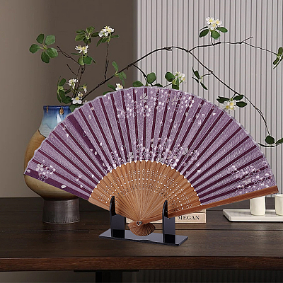Acrylic Chinese Fan Display Stands ODIS-WH0007-76B-1