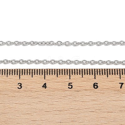 Non-Tarnish Classic Plain 304 Stainless Steel Mens Womens Cable Chain Necklace Making STAS-P045-01P-A-1