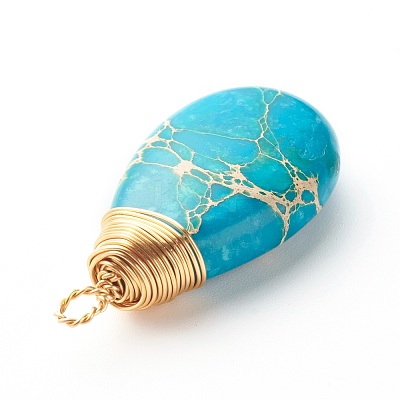 Dyed Natural Regalite/Imperial Jasper/Sea Sediment Jasper Pendants PALLOY-JF00881-1