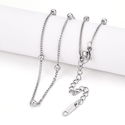 Non-Tarnish 304 Stainless Steel Satellite Chain Necklace for Men Women NJEW-E076-01P-1