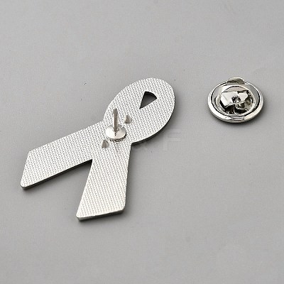 Awareness Ribbon Theme Enamel Pins JEWB-WH0026-60B-1