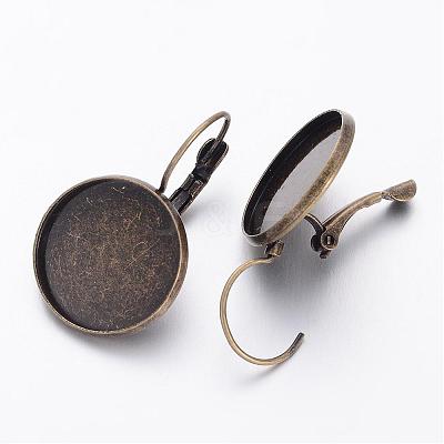 Brass Leverback Earring Findings KK-G035-AB-1