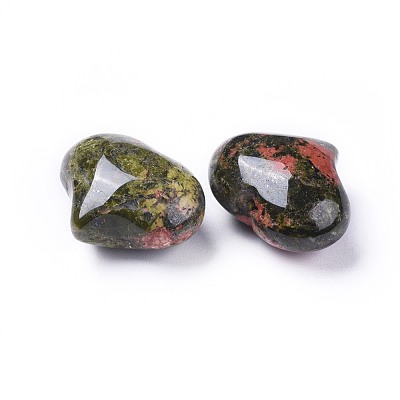 Natural Unakite Heart Love Stone G-F659-A27-1