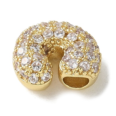 Brass Micro Pave Cubic Zirconia Beads KK-P290-61G-C-1