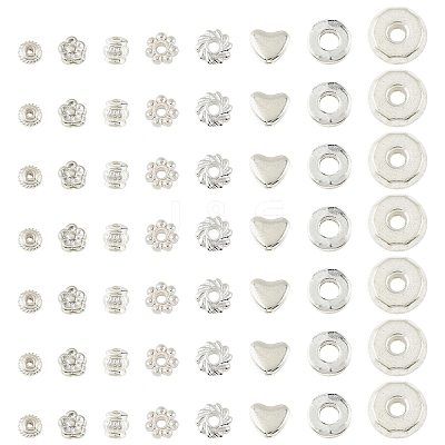 400Pcs 8 Styles Alloy Spacer Beads FIND-YW0011-14-1