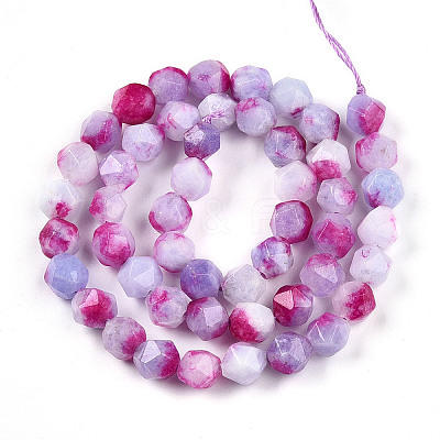 Dyed Natural White Jade Beads Strands X-G-T139-8mm-45S-1