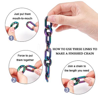 100Pcs 2 Style Acrylic Linking Rings OACR-PH0001-68-1