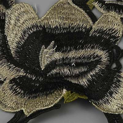 Flower & Branch Pattern Polyester Fabrics Computerized Embroidery Cloth Sew on Appliques PATC-WH0009-05C-1