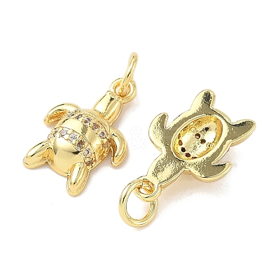 Brass Micro Pave Cubic Zirconia Pendants KK-I355-01G-02-1
