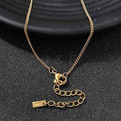 Natural Freshwater Keshi Pearl Stick & 304 Stainless Steel Flower Pendant Necklaces for Women NJEW-K255-55G-1