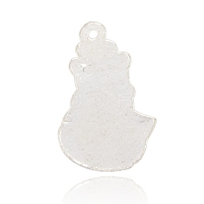 Silver Color Plated Alloy Enamel Christmas Snowman Pendants ENAM-J171-04S-1
