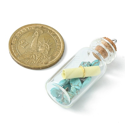 Wishing Bottle Glass Bottle Pendants PALLOY-JF02127-1