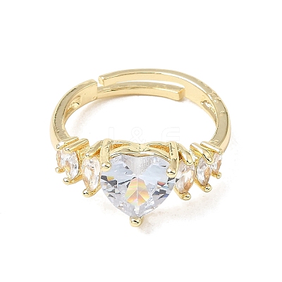 Brass Micro Pave Cubic Zirconia Cuff Open Rings CU-CBA5C10-08G-1