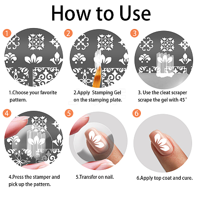 Stainless Steel DIY Nail Art Templates MRMJ-WH0098-014-1