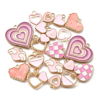 20Pcs 10 Styles Alloy Enamel Pendants ENAM-FP0002-33-1