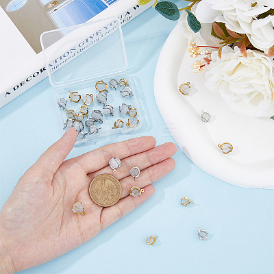 32Pcs 4 Style Cat Eye Pendants STAS-FH0002-01-1