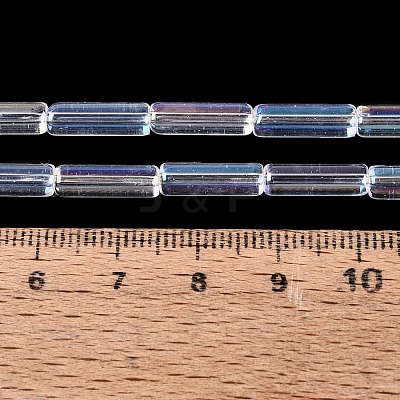 Electroplate Transparent Glass Beads Strands EGLA-Q132-02A-C03-1