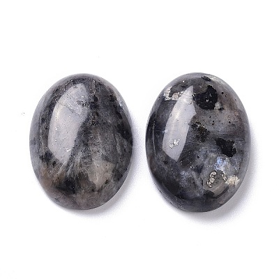 Natural Black Larvikite Cabochons X-G-Z020-10-1