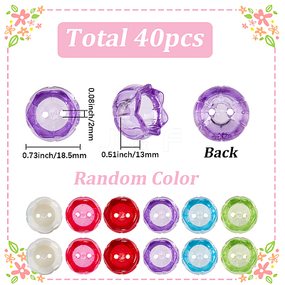 40Pcs Transparent Acrylic Bead Caps OACR-SC0003-03-1