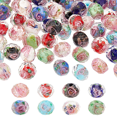 80Pcs 8 Colors Handmade Gold Sand Lampwork Beads LAMP-PH0001-24-1