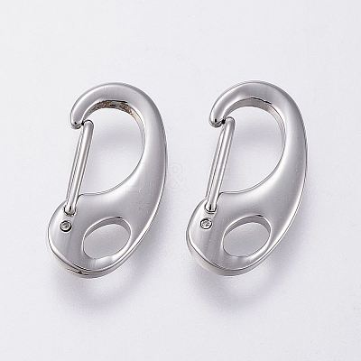 Non-Tarnish 304 Stainless Steel Push Gate Snap Keychain Clasp Findings X-STAS-G039-05P-1