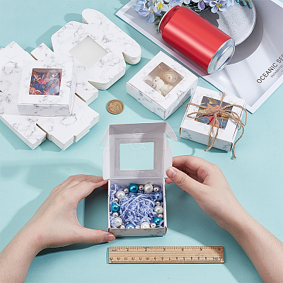 Marble Printed Paper Packaging Boxes CON-WH0085-131A-1