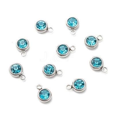 201 Stainless Steel Rhinestone Charms STAS-S068-12-1