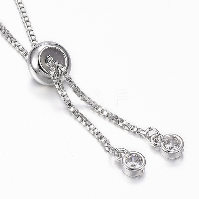 Adjustable Brass Micro Pave Cubic Zirconia Bolo Bracelets BJEW-G583-08P-1