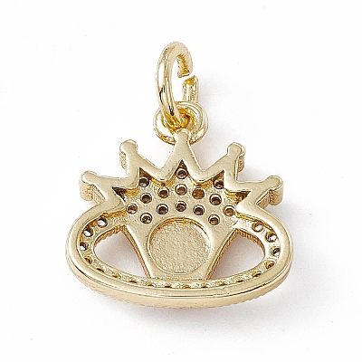 Rack Plating Brass Enamel Cubic Zirconia Charms KK-M236-02G-1