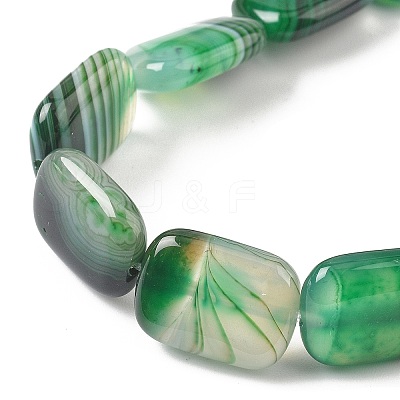 Natural Banded Agate Beads Strands G-K392-B09-13x18mm-1