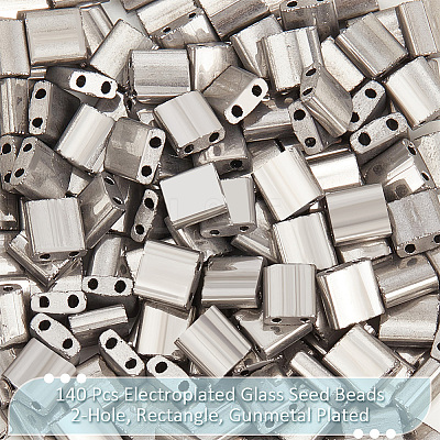 140Pcs Electroplated Glass Seed Beads SEED-NB0002-07A-1