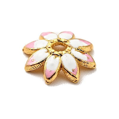 Multi-Petal Alloy Enamel Bead Caps FIND-G029-02G-06-1