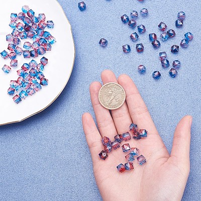 Two Tone Transparent Spray Painted Acrylic Bead X-ACRP-T005-26C-1