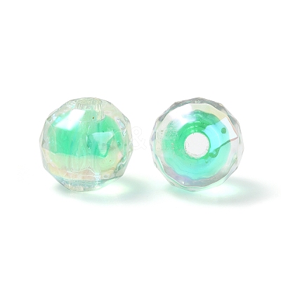 Two Tone UV Plating Rainbow Iridescent Acrylic Beads TACR-D010-06A-1