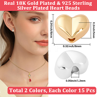 30Pcs 2 Colors Alloy Beads FIND-BBC0005-17-1