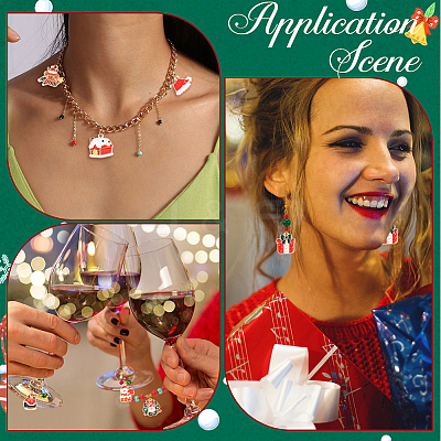 80Pcs 20 Styles Christmas Theme Alloy Enamel Pendants ENAM-SC0007-15-1