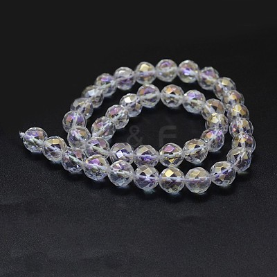 Electroplated Natural Quartz Crystal Beads Strands G-K285-10-8mm-1