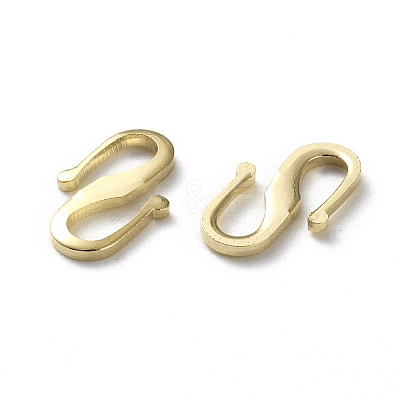 Brass S Hook Clasps X-KK-L205-04G-1