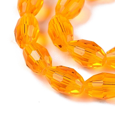 Transparent Glass Beads Strands EGLA-A037-T6x8mm-D08-1
