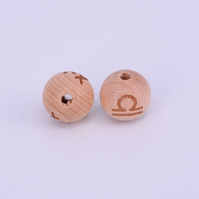 Natural Undyed Beech Beads WOOD-WH0101-34-1