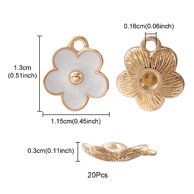 Light Gold Plated Alloy Enamel Pendants ENAM-YW0002-20A-1