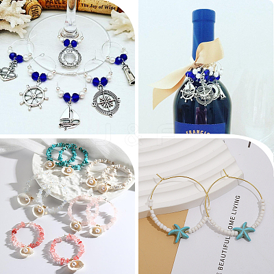 100Pcs 2 Colors 316 Surgical Stainless Steel Wine Glass Charms Rings STAS-BBC0005-95A-1