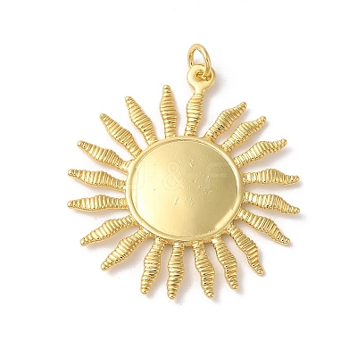 Rack Plating Sun Brass Pendants KK-Z056-05G-1