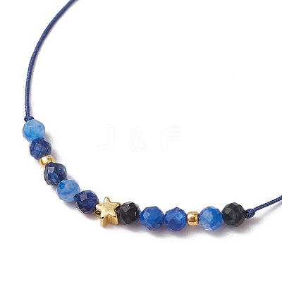 Natural Round Kyanite Beads Braided Bead Bracelets for Women BJEW-JB11655-10-1
