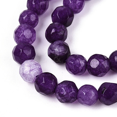 Dyed Natural White Jade Beads Strands G-T139-4mm-60-13-1